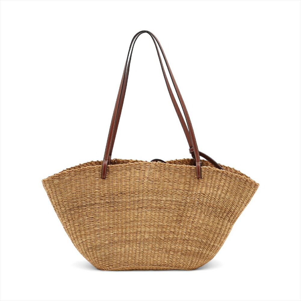 Loewe Shell Basket Elephant Grass Leather Bag Beige Tan Brown - Picture 2 of 8